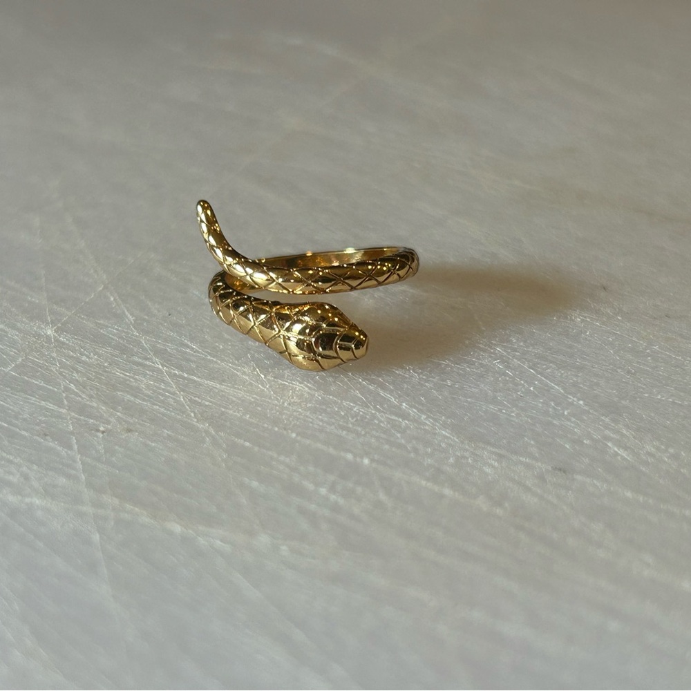 Gold Snake Ring for Reptile Enthusiasts